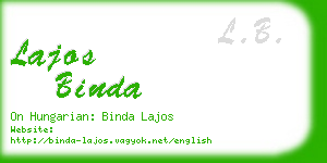lajos binda business card